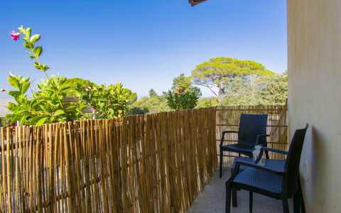 Merlot: Sky, Property, Furniture, Plant, Azure, Fence, Shade, Wood, Building, Chair