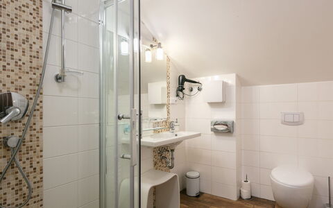 Janské Lázně 200: Plumbing Fixture, Sink, Mirror, Bathroom, Interior Design, Shower, Floor, Bathroom Sink, Flooring, Tap