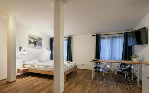 Janské Lázně 200: Building, Furniture, Comfort, Wood, House, Interior Design, Curtain, Flooring, Floor, Table