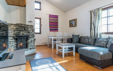 Saarihely B 9: Furniture, Wood, Flooring, Interior Design, Floor, Couch, Living Room, Ceiling, Home, Room