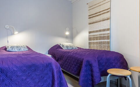 Saarihely B 9: Interior Design, Floor, Wood, Ceiling, Flooring, Bedroom, Bed Sheet, Lighting, Bed, Room