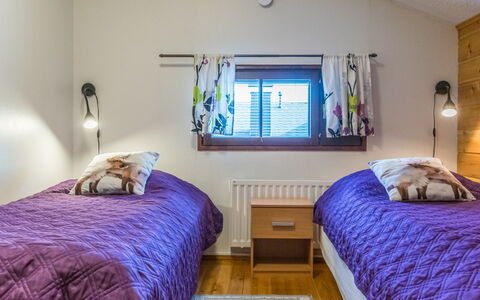 Saarihely B 9: Bed, Bedroom, Interior Design, Bed Sheet, Bedding, Ceiling, Furniture, Floor, Linens, Flooring