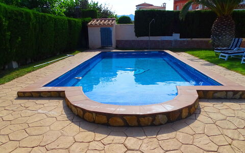 Villa Marisol: Water, Plant, Swimming Pool, Azure, Rectangle, Tree, Body Of Water, Leisure, Composite Material, Outdoor Furniture