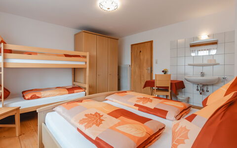 Apartment Taubenstein: Property, Furniture, Building, Comfort, Bed, Orange, Interior Design, Wood, House, Floor