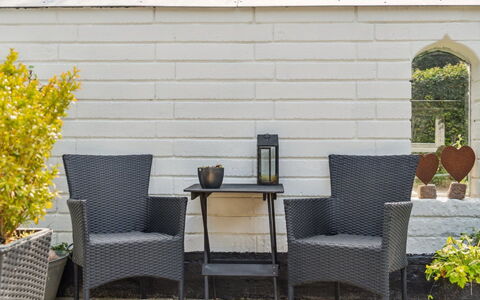 Vesa - 2.4Km from the Sea: Furniture, Outdoor Furniture, Chair, Flowerpot, Outdoor Table, Garden, Houseplant, Patio, Armrest