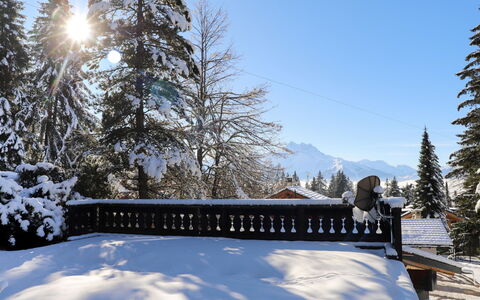 Chalet le Haut Pré: Sky, Snow, Building, Tree, Larch, Cloud, Slope, Mountain, Natural Landscape, House