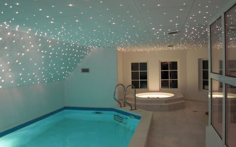 Axeline - 300M from the Sea: Ceiling, Interior Design, Flooring, Floor, Lighting, Light Fixture, Design, Hotel, Swimming Pool, Plaster