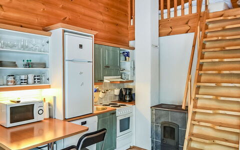 Joutsenlaulu: Kitchen, Flooring, Interior Design, Floor, Wood, Ceiling, Major Appliance, Kitchen Appliance, Countertop, Furniture