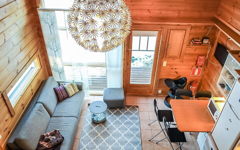 Joutsenlaulu: Interior Design, Furniture, Wood, Flooring, Floor, Ceiling, Lighting, Living Room, Room, Couch