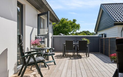 Alona - 90M from the Sea: Roof, Home, Door, Cottage, Shade, Siding, Yard, Estate, Backyard