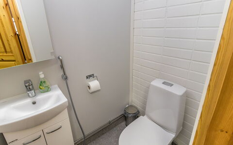 Teerenpesue e 36 Gaissa: Toilet Seat, Bathroom, Toilet, Plumbing Fixture, Bathroom Sink, Wall, Flooring, Sink, Floor, Interior Design