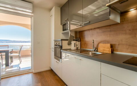 Karlobag 180: Interior Design, Flooring, Floor, Major Appliance, Apartment, Countertop, Kitchen, Room, Kitchen Sink, Cabinetry