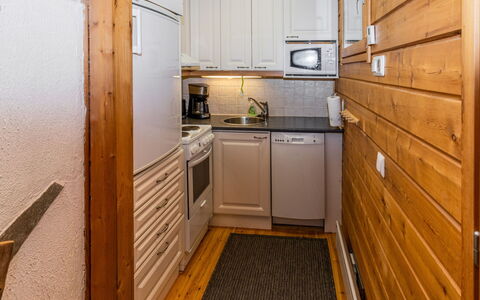Ukko 14: Wood, Flooring, Floor, Major Appliance, Kitchen, Interior Design, Ceiling, Wood Flooring, Wood Stain, Countertop