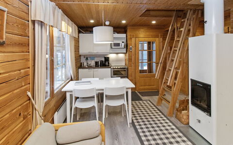 Ressipysäkki 1: Furniture, Interior Design, Flooring, Floor, Table, Ceiling, Kitchen & Dining Room Table, Lighting, Chair, Home
