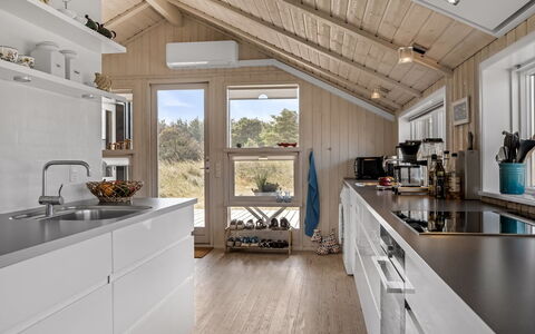 Annrike - 400M from the Sea: Kitchen, Countertop, Flooring, Wood, Kitchen Appliance, Major Appliance, Interior Design, Furniture, Floor, Ceiling