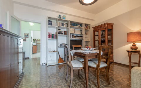 Il Colle Sul Mare Holiday Home: Furniture, Picture Frame, Table, Wood, Interior Design, Shelving, Floor, Flooring, Living Room, Hardwood