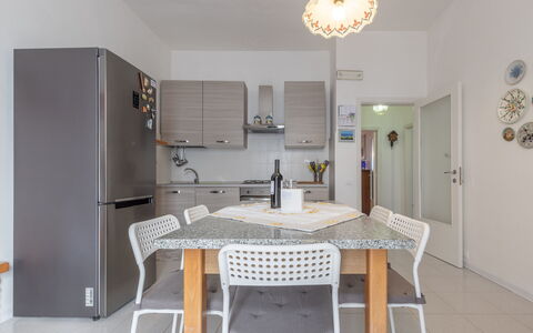 Il Colle Sul Mare Holiday Home: Table, Furniture, Cabinetry, Chair, Wood, Interior Design, Building, Flooring, Floor