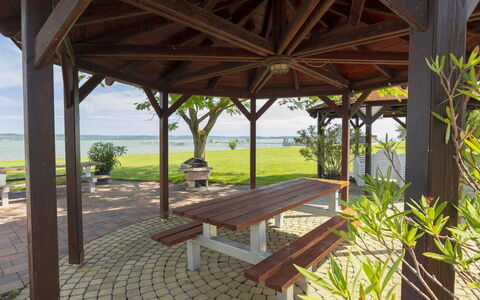 Karen: Wood, Shade, Wood Stain, Pavilion, Gazebo, Outdoor Structure, Hardwood, Outdoor Table, Outdoor Furniture, Garden