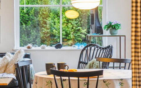Frodde - 5Km from the Sea: Furniture, Interior Design, Wood, Yellow, Table, Chair, Lighting, Dining Room, Light Fixture, Kitchen & Dining Room Table