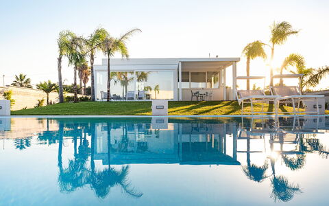 Casa Biancoverde - Marsala, Sicilia: Water, Sky, Property, Building, Nature, Azure, Tree, Swimming Pool, Architecture, Plant
