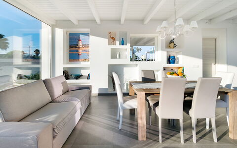 Casa Biancoverde - Marsala, Sicilia: Furniture, Couch, Picture Frame, Table, Azure, Chair, Interior Design, Living Room, Architecture, Building