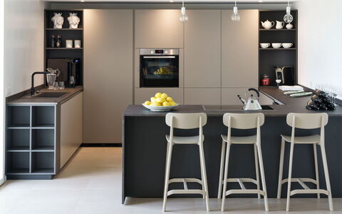 Splendida - Modica, Sicilia: Furniture, Table, Cabinetry, Interior Design, Chair, Flooring, Floor, Kitchen, Wall, Shelving