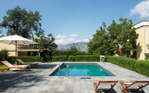 Villa Tranquilla - Randazzo, Sicilia: Water, Plant, Sky, Cloud, Property, Swimming Pool, Azure, Tree, Shade, Grass