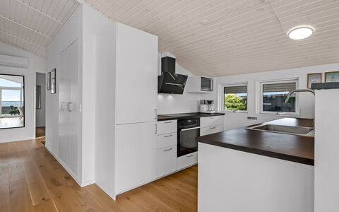 Majken - 225M from the Sea: Flooring, Wood, Interior Design, Floor, Ceiling, Wood Flooring, Room, Home, Hardwood, Kitchen