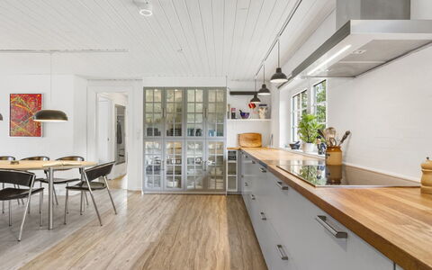 Krok - 1.2Km from the Sea: Flooring, Wood Flooring, Wood, Interior Design, Kitchen, Countertop, Floor, Ceiling, Furniture, Cabinetry
