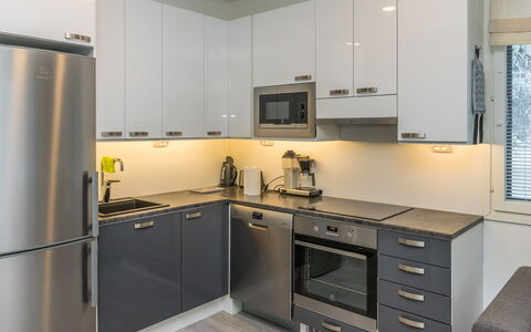 Villa Maria: Kitchen Appliance, Kitchen, Countertop, Cabinetry, Major Appliance, Furniture, Interior Design, Flooring, Wood, Kitchen Stove