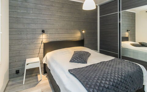 Villa Maria: Interior Design, Flooring, Floor, Wood, Ceiling, Bedroom, Furniture, Bed, Light Fixture, Lighting