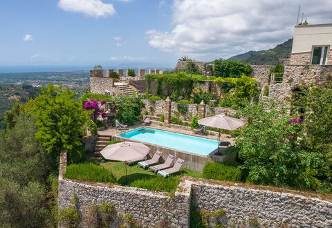 Villa Maestosa - Camaiore, Toscana: Cloud, Sky, Plant, Building, Daytime, Property, Swimming Pool, Tree, Vegetation, Landscape