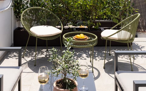 Lucca Old Town Apartment - Lucca, Toscana: Furniture, Outdoor Furniture, Flowerpot, Chair, Outdoor Table, Table, Houseplant, Garden, Patio