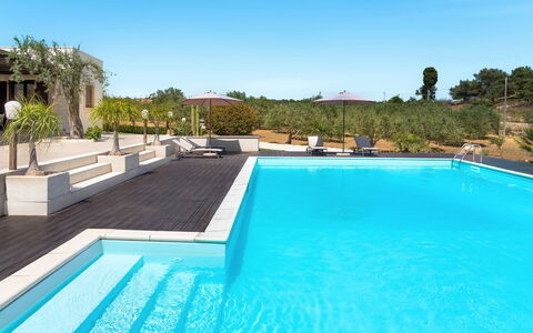 Casa Cortese - Noto, Sicilia: Water, Plant, Sky, Swimming Pool, Azure, Tree, Shade, Leisure, Grass, Outdoor Furniture