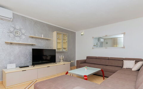 Secret Gem: Furniture, Flooring, Interior Design, Floor, Couch, Wood, Television, Living Room, Ceiling, Room