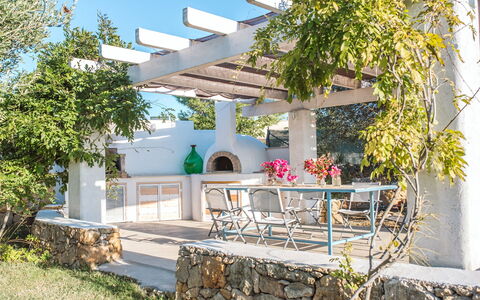 Villa Trullo - Torricella, Puglia: Plant, Building, Property, Sky, Shade, Cottage, Tree, House, Porch, Chair