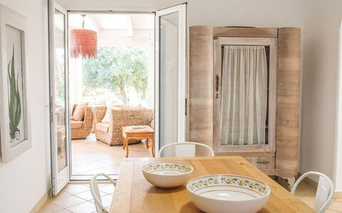 Villa Trullo - Torricella, Puglia: Furniture, Chair, Wood, Orange, Interior Design, Shade, Comfort, Living Room, Floor