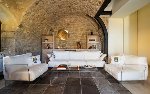 Casapietra - Scicli, Sicilia: Property, Furniture, Picture Frame, Decoration, Building, Interior Design, Couch, Floor, Living Room, Flooring