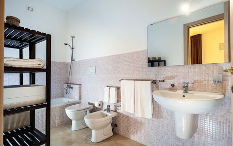 Casapietra - Scicli, Sicilia: Mirror, Plumbing Fixture, Tap, Sink, Property, Bathroom Sink, Bathroom, Wood, Purple, Building
