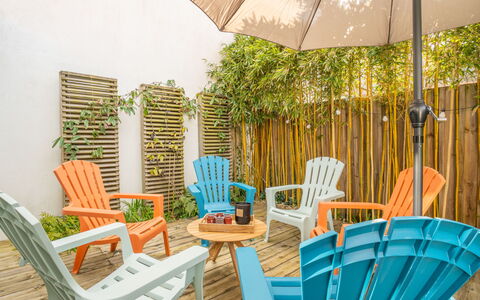 Villa Albertine: Furniture, Plant, Property, Chair, Green, Nature, Outdoor Furniture, Wood, Shade, Interior Design