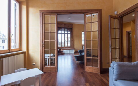 Le Colonne: Table, Window, Wood, Building, Couch, Architecture, Floor, Flooring, Wall