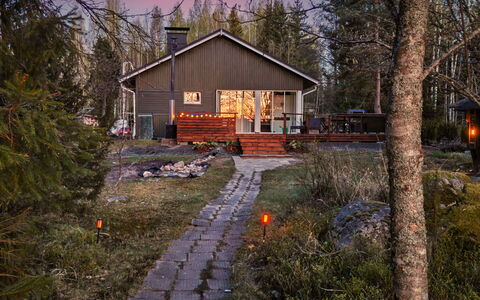 Villa Heikinniemi: Furniture, Interior Design, Flooring, Floor, Table, Ceiling, Kitchen & Dining Room Table, Lighting, Chair, Home