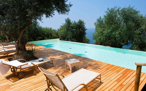 Pietramare - Castellabate, Campania: Furniture, Table, Property, Building, Sky, Swimming Pool, Tree, Shade, Chair, Outdoor Furniture