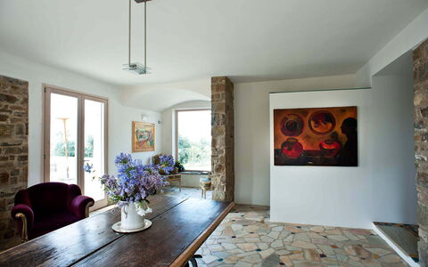 Pietramare - Castellabate, Campania: Table, Furniture, Plant, Property, Flower, Picture Frame, Window, Wood, Chair, Lighting
