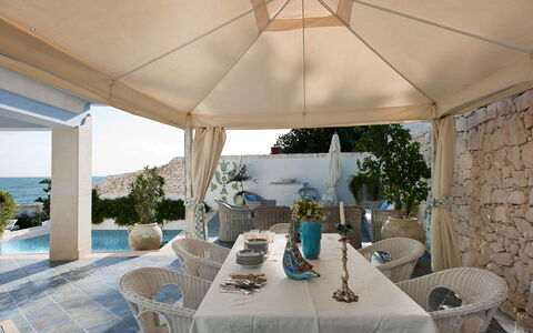 Villa Amena - Siracusa, Sicilia: Table, Furniture, Plant, Property, Chair, Azure, Shade, Interior Design, Architecture, Outdoor Furniture