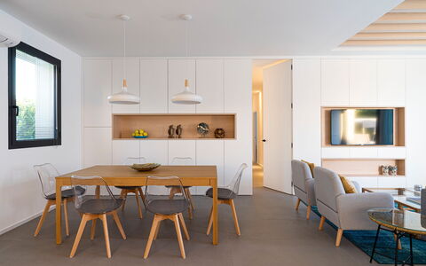 Villa Duetto - Siracusa, Sicilia: Furniture, Table, Property, Picture Frame, Chair, Wood, Orange, Kitchen, Building, Living Room