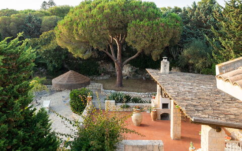 Villa Diamante - Siracusa, Sicilia: Plant, Tree, Sky, Cottage, House, Wall, Landscape, Real Estate, Rural Area, Roof