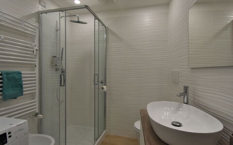 Pirelli Central Station Apartment: Plumbing Fixture, Property, White, Tap, Sink, Bathroom, Shower Door, Shower, Shower Head