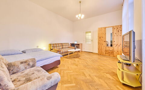 Janské Lázně 20: Furniture, Property, Building, Comfort, Couch, Wood, Living Room, Flooring, Interior Design, Table