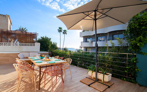 La Cala: Water, Sky, Plant, Swimming Pool, Tree, Arecales, Shade, Urban Design, Leisure, Grass